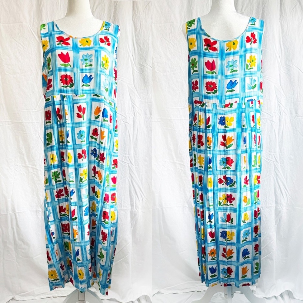 JAMS WORLD JANICE DRESS SUNDRESS Tropical Hawaiian Window Box Women's Large